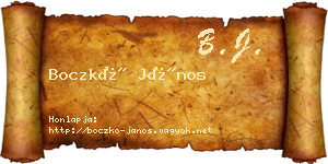 Boczkó János névjegykártya
