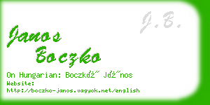 janos boczko business card